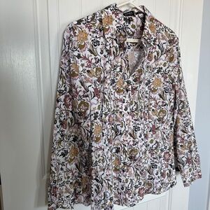 Jones, New York long sleeve button-down blouse